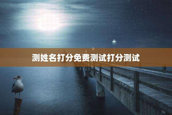 测姓名打分免费测试打分测试