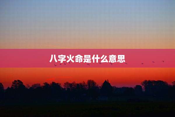 八字火命是什么意思