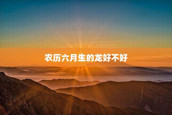 农历六月生的龙好不好