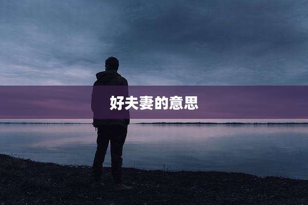 好夫妻的意思