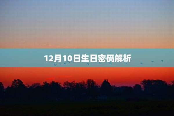 12月10日生日密码解析