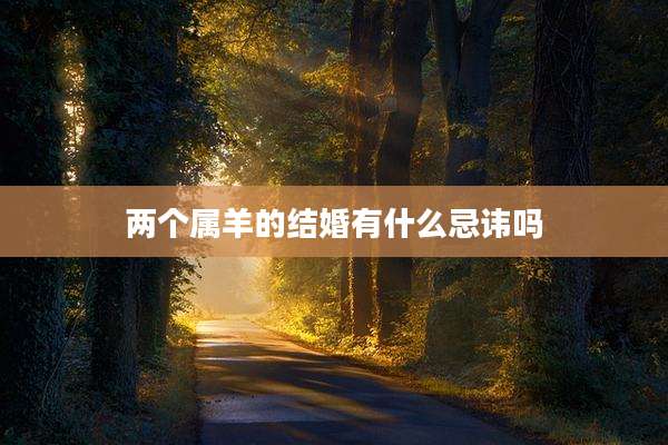 两个属羊的结婚有什么忌讳吗