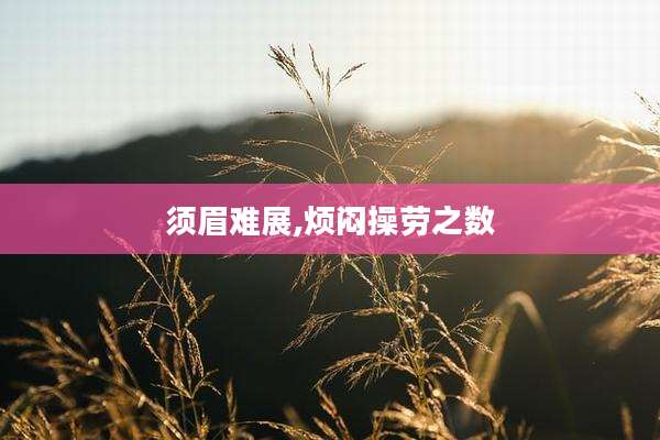 须眉难展,烦闷操劳之数
