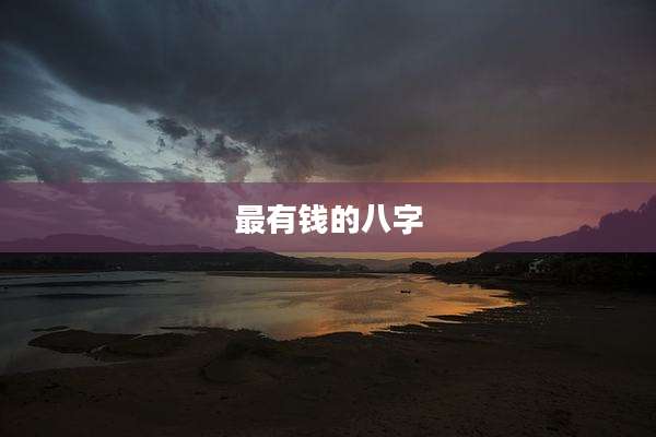 最有钱的八字