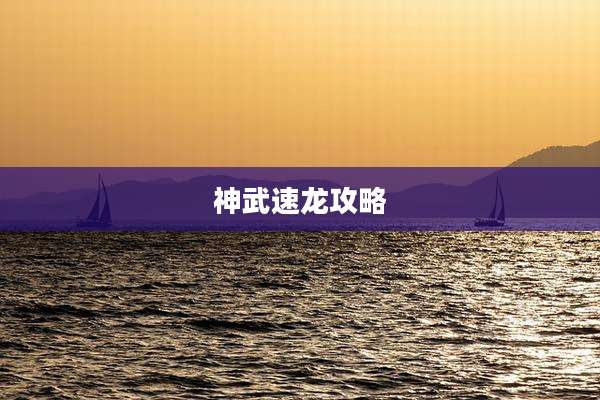 神武速龙攻略
