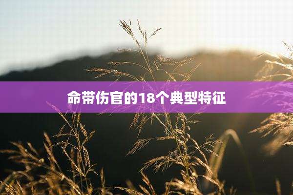 命带伤官的18个典型特征