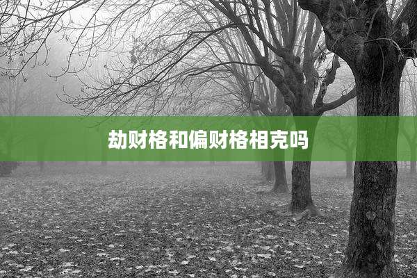 劫财格和偏财格相克吗