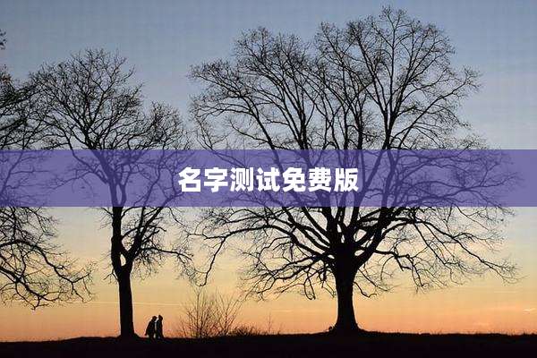 名字测试免费版