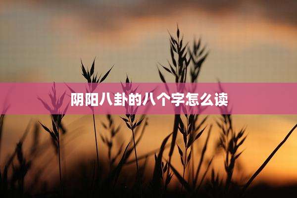 阴阳八卦的八个字怎么读