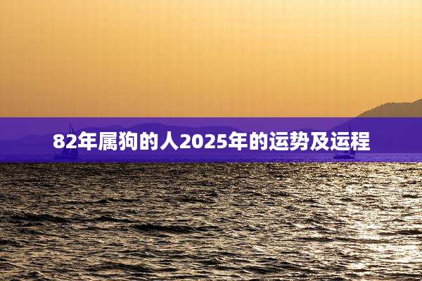 82年属狗的人2025年的运势及运程