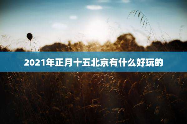 2021年正月十五北京有什么好玩的