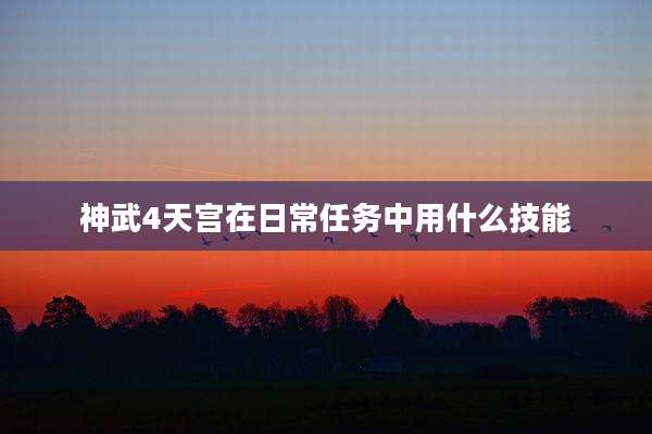 神武4天宫在日常任务中用什么技能
