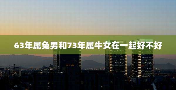 63年属兔男和73年属牛女在一起好不好