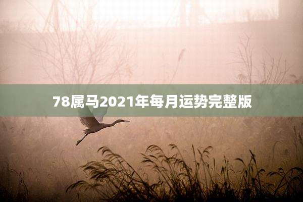 78属马2021年每月运势完整版