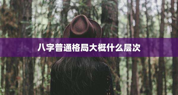 八字普通格局大概什么层次