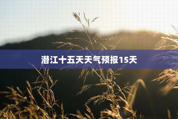 潜江十五天天气预报15天