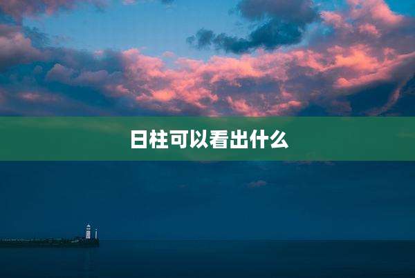 日柱可以看出什么