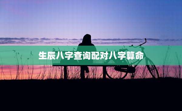 生辰八字查询配对八字算命