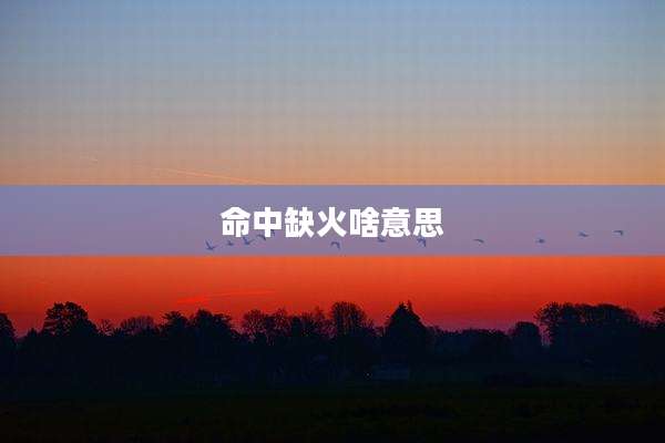 命中缺火啥意思
