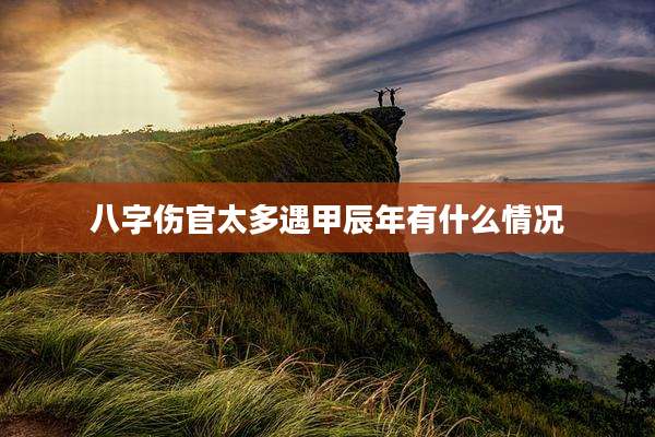 八字伤官太多遇甲辰年有什么情况