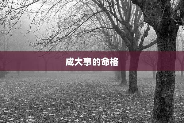 成大事的命格