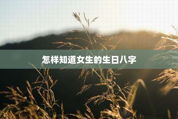 怎样知道女生的生日八字