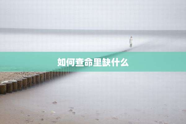 如何查命里缺什么