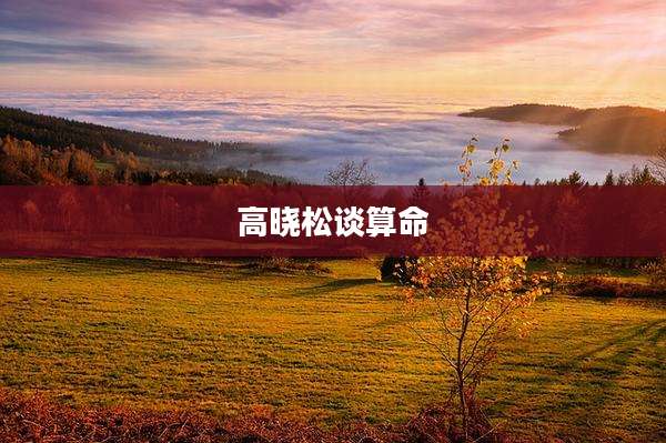 高晓松谈算命