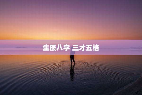 生辰八字 三才五格