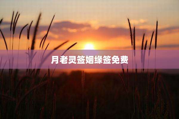 月老灵签姻缘签免费
