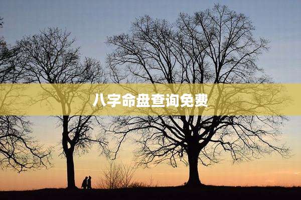 八字命盘查询免费