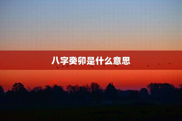 八字癸卯是什么意思