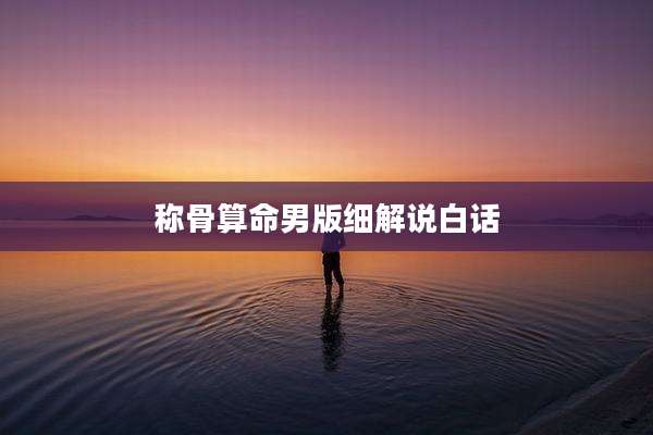 称骨算命男版细解说白话