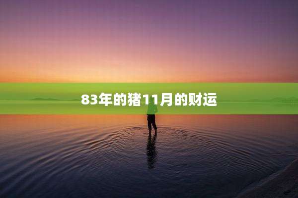 83年的猪11月的财运