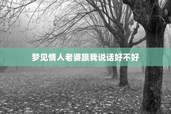 梦见情人老婆跟我说话好不好