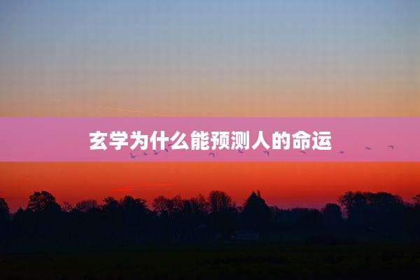 玄学为什么能预测人的命运