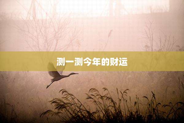 测一测今年的财运