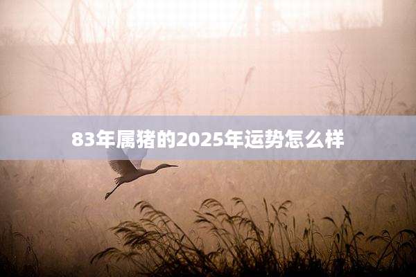 83年属猪的2025年运势怎么样