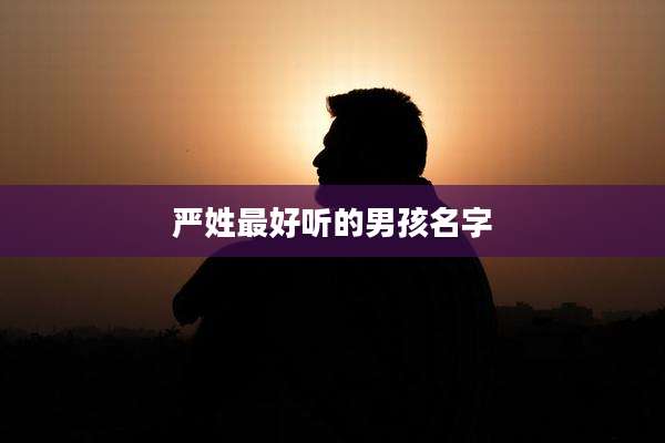 严姓最好听的男孩名字