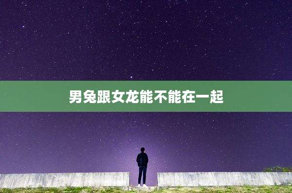 男兔跟女龙能不能在一起