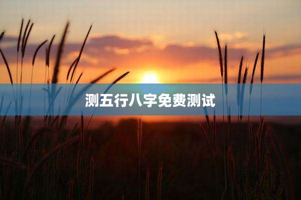 测五行八字免费测试