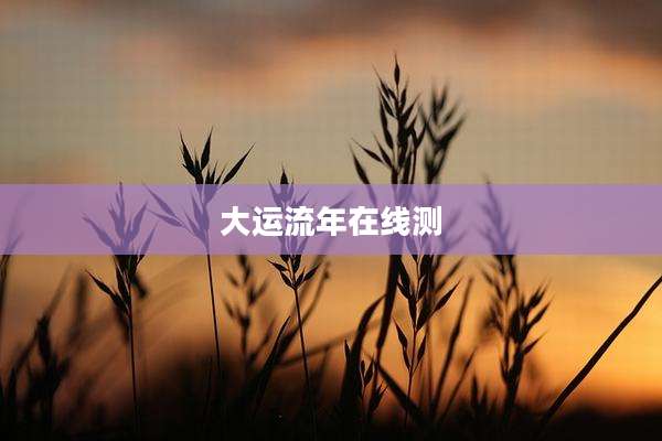 大运流年在线测