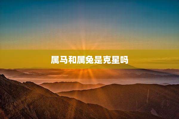 属马和属兔是克星吗