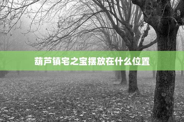 葫芦镇宅之宝摆放在什么位置