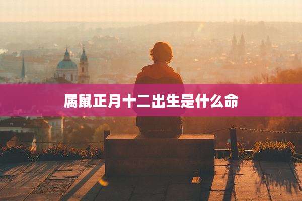 属鼠正月十二出生是什么命