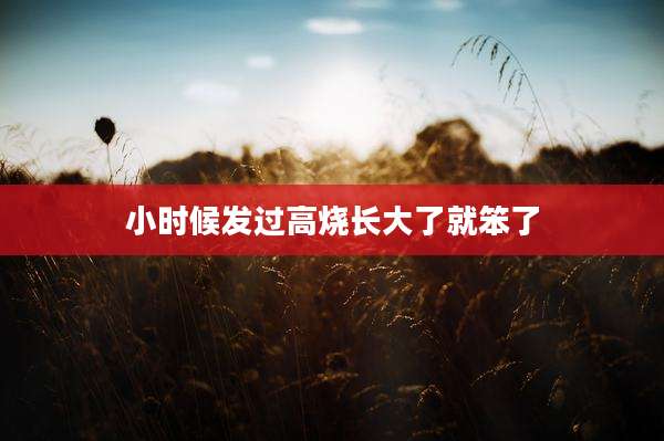 小时候发过高烧长大了就笨了