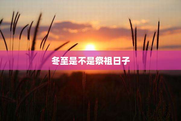 冬至是不是祭祖日子