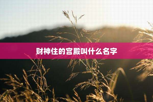 财神住的宫殿叫什么名字