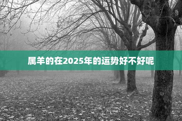 属羊的在2025年的运势好不好呢