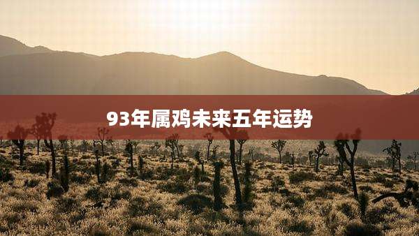 93年属鸡未来五年运势